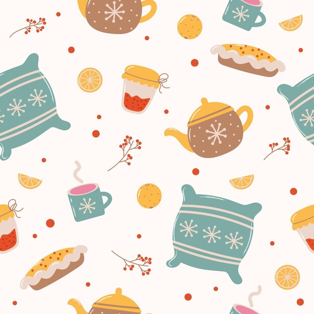 Vector vector seamless pattern on a winter theme