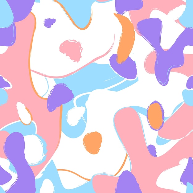 Vector seamless pattern with abstract colorful shapes