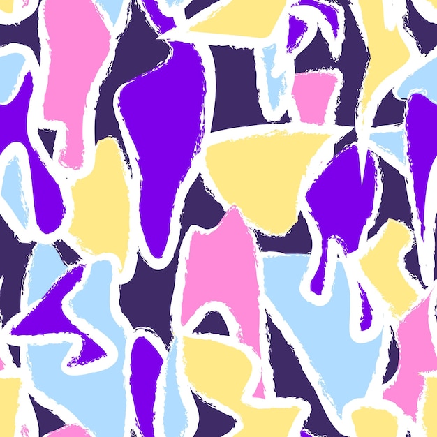 Vector seamless pattern with abstract colorful shapes