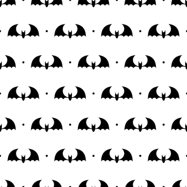 Vector seamless pattern with black bats Bats silhouette seamless pattern Scary endless background with flittermouse Vector illustration