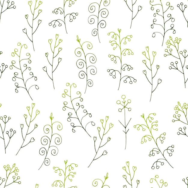 vector seamless pattern with boho plant