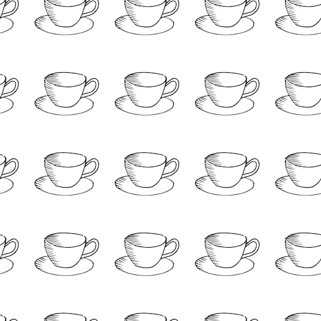 vector seamless pattern with coffee cup