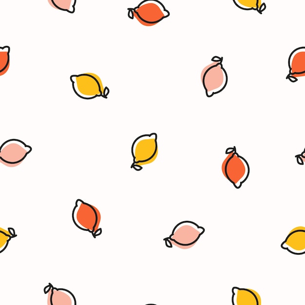 Vector seamless pattern with colorful tiny lemon