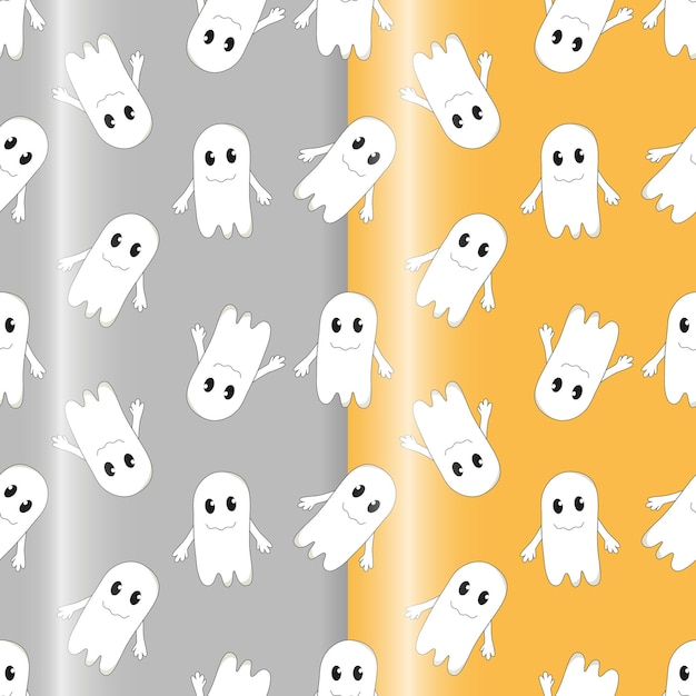 Vector seamless pattern with cute ghosts.