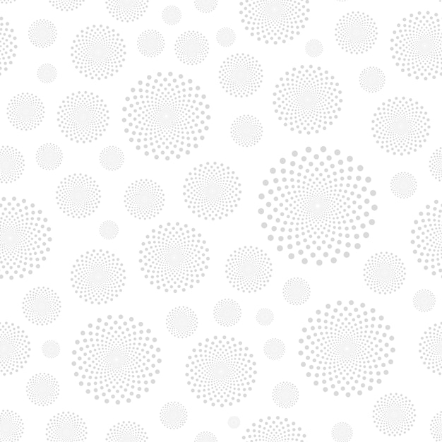 Vector seamless pattern with dotted shapes White and grey decorative texture Abstract endless background