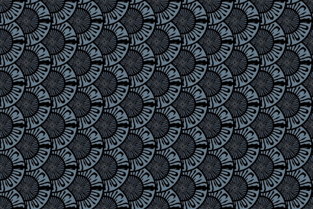 Vector seamless pattern with fish scales Animal print Gray navy blue black colors