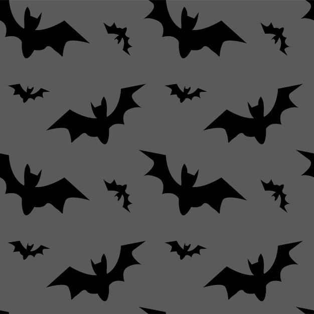 Vector seamless pattern with flying bats in the dark Halloween wallpaper