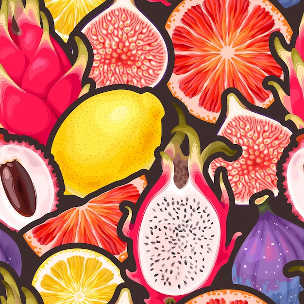 Vector vector seamless pattern with fruits