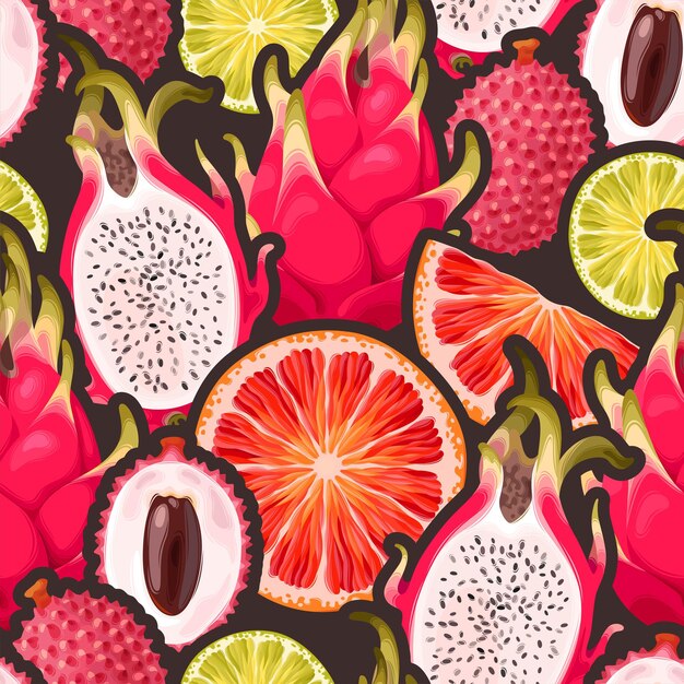 Vector vector seamless pattern with fruits