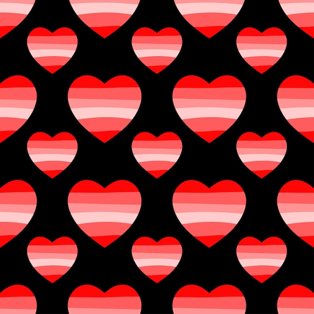 Vector seamless pattern with hearts Valentines day background