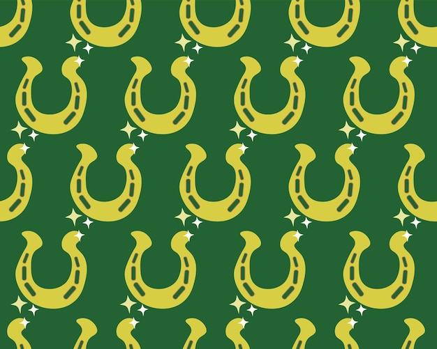 Vector seamless pattern with horseshoes. St. Patrick's Day design.