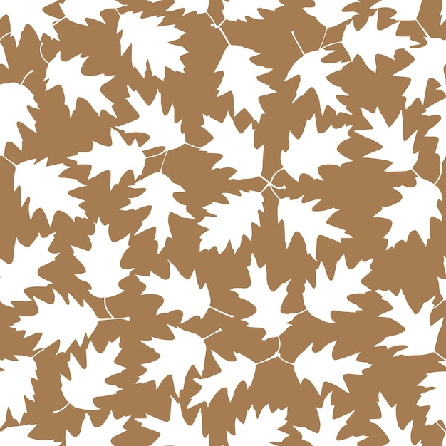 Vector seamless pattern with illustration of autumn leaves