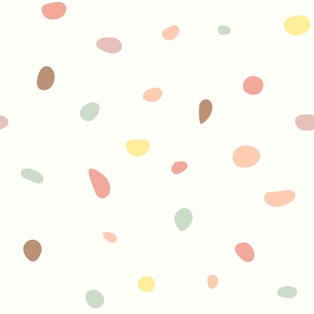 Vector seamless pattern with light multicolored spots in pastel colors in white background