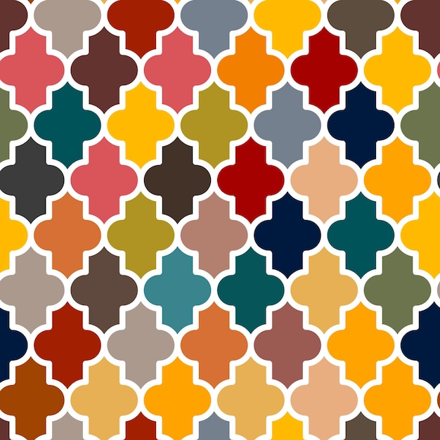 Vector seamless pattern with multicolored tile Geometric multicolored print