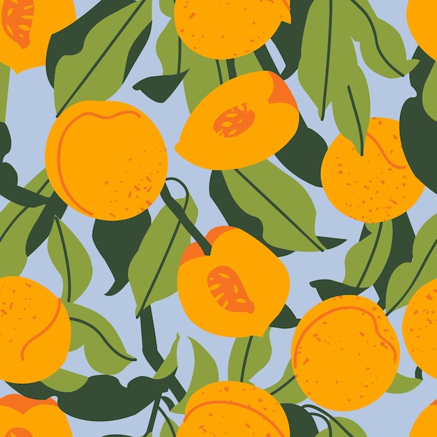 Vector seamless pattern with peaches or apricots Abstract design for paper cover fabric