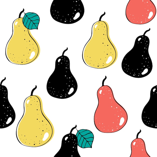 Vector seamless pattern with pears.