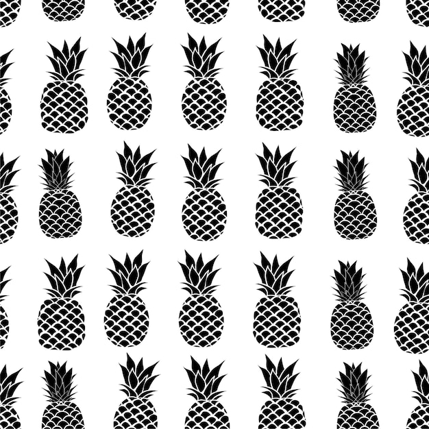 Vector Seamless Pattern with Pineapples