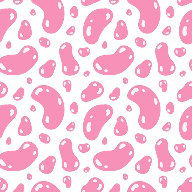 vector seamless pattern with pink abstract shapes on a white background