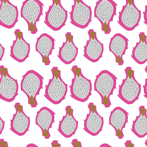 Vector seamless pattern with pink pitayas