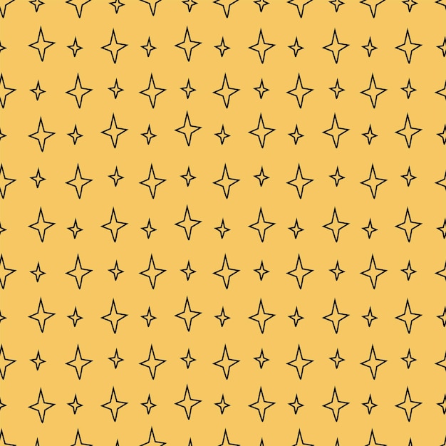 Vector seamless pattern with retro groovy stars