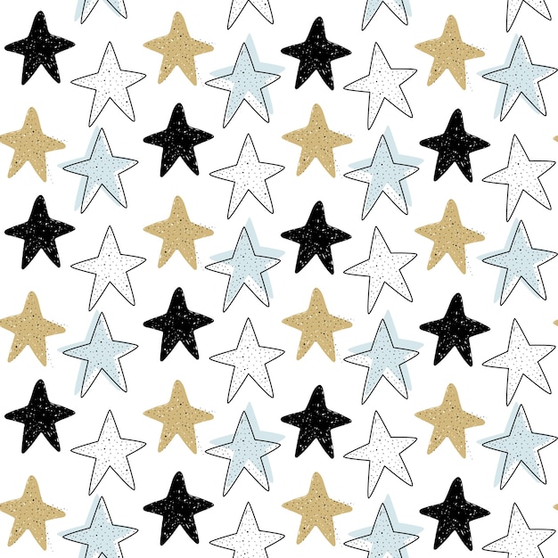 Vector seamless pattern with sea stars