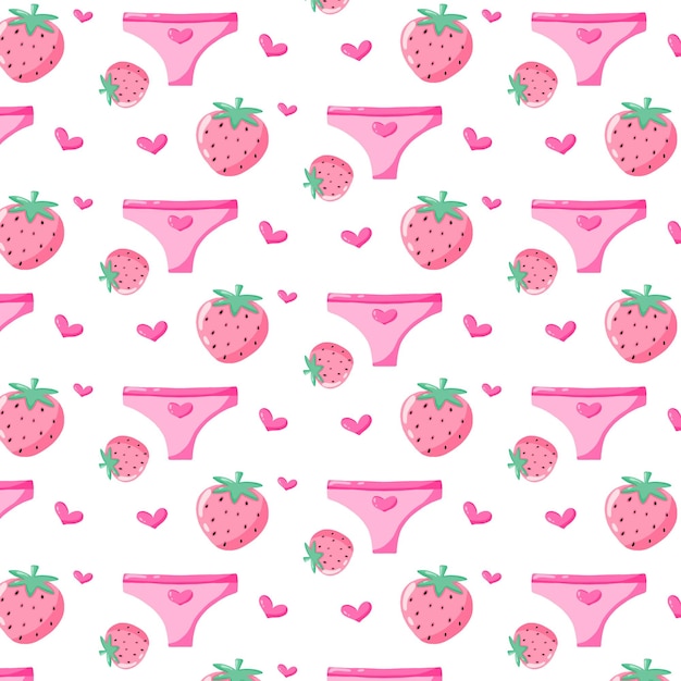 Vector seamless pattern with sex toys Doodle style Pattern for sex shop Vector illustration