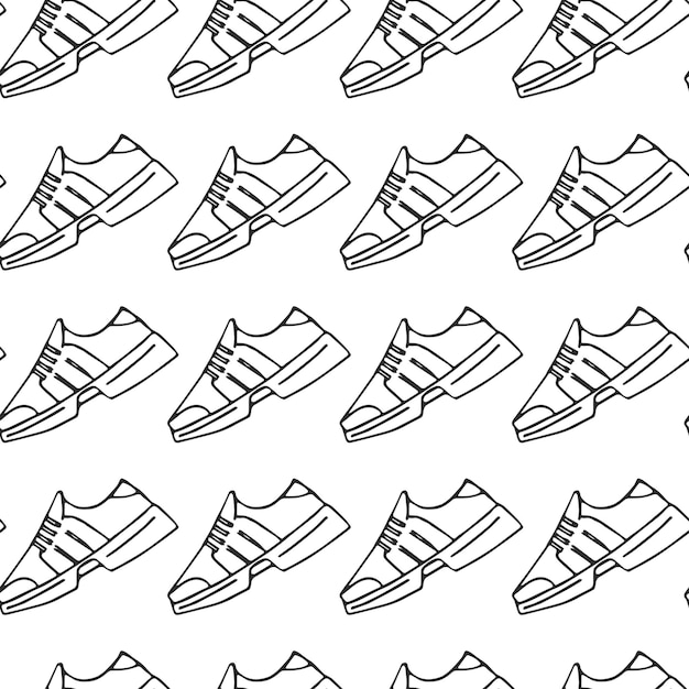 vector seamless pattern with sport shoe