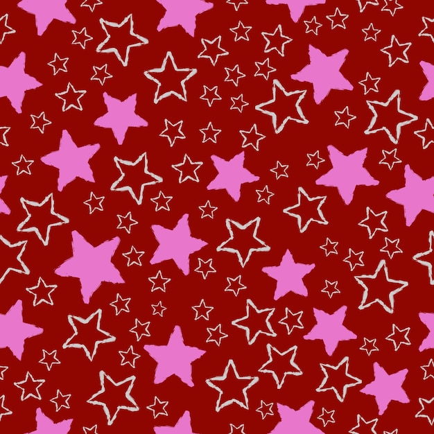 vector seamless pattern with stars torn stroke edges