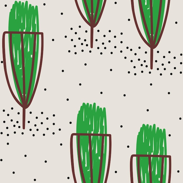 Vector seamless pattern with trees for wallpapers scrapbooking fabric print etc