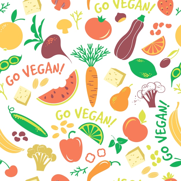 Vector seamless pattern with vegetables.