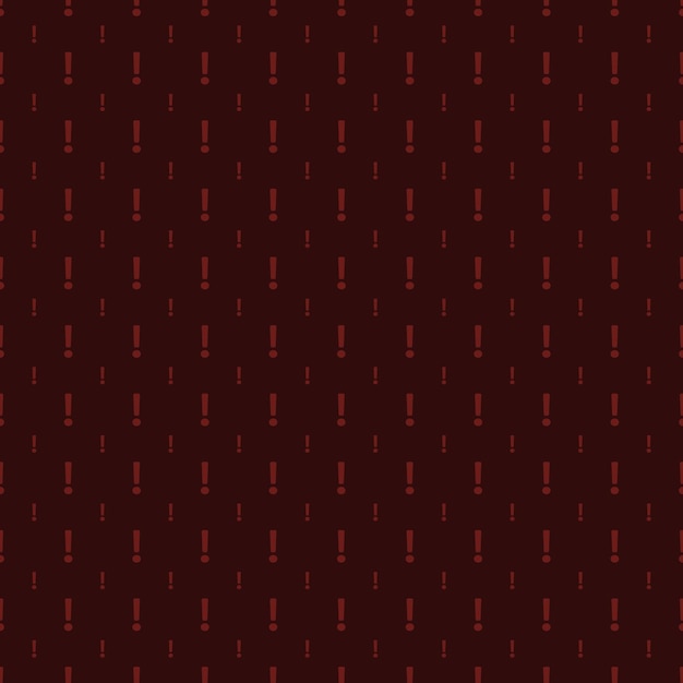 Vector seamless pattern with watercolor red exclamation marks on white background.