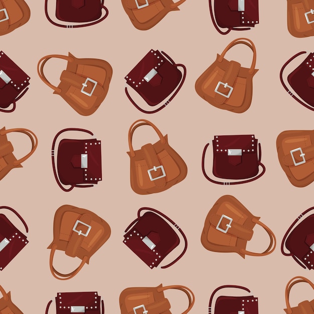 Vector seamless pattern with women's bags.