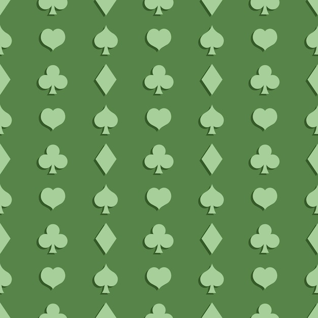 Vector Seamless Playing Cards Suits Pattern