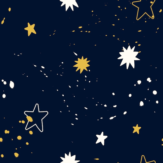 Vector seamless space pattern. Doodle.