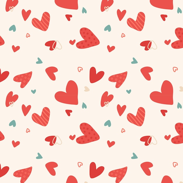 Vector seamless Valentine's Day hearts pattern.