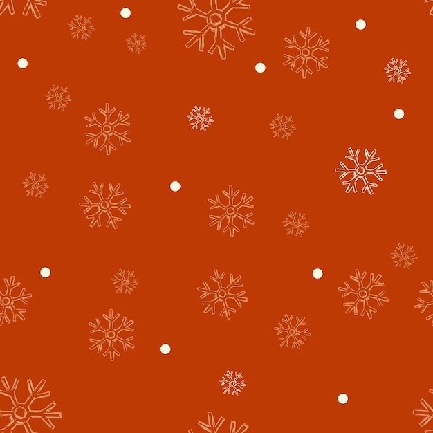 Vector Seamless Winter Pattern Backround of Snowflakes