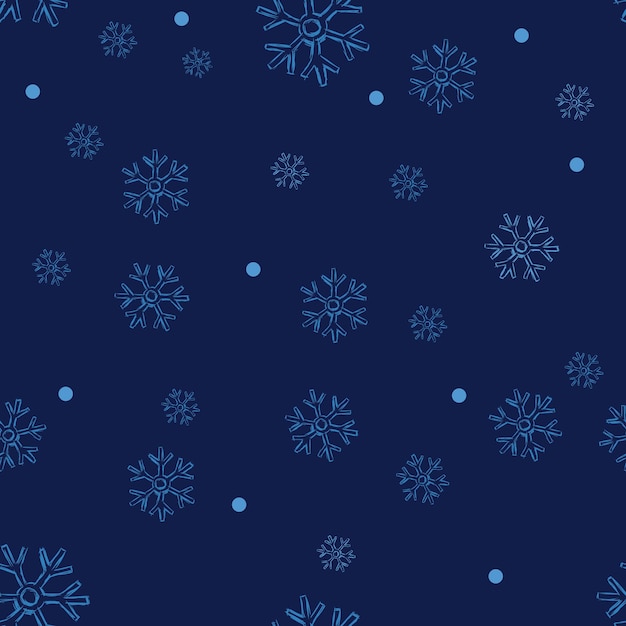 Vector Seamless Winter Pattern Backround of Snowflakes