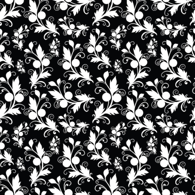 Vector set of abstract flowers Seamless ornamental Floral pattern in the many kind of flowers style