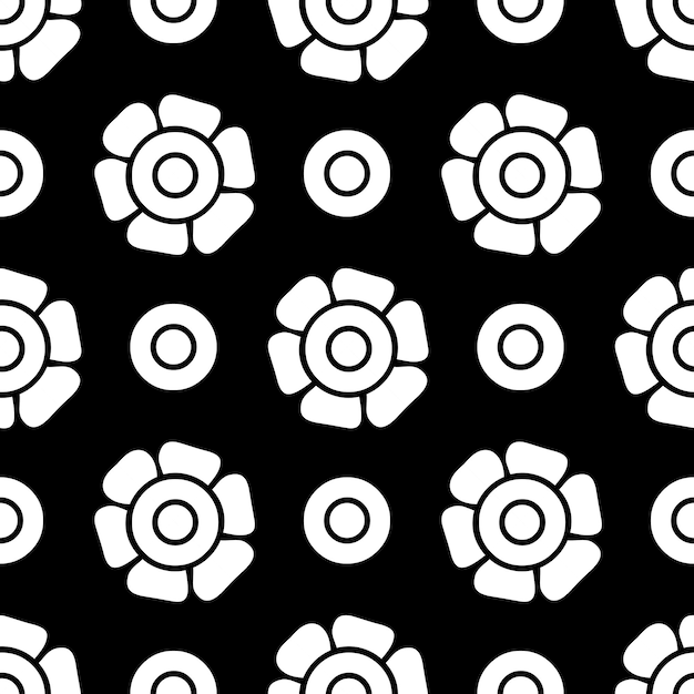 Vector set of abstract flowers Seamless ornamental Floral pattern in the many kind of flowers