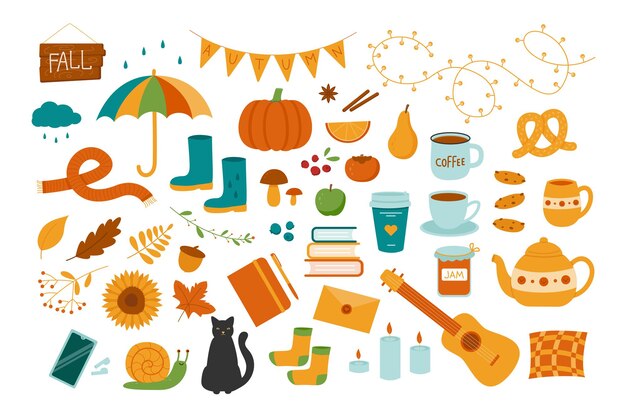 Vector vector set of autumn illustrations