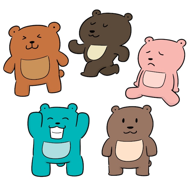 Vector set of bear