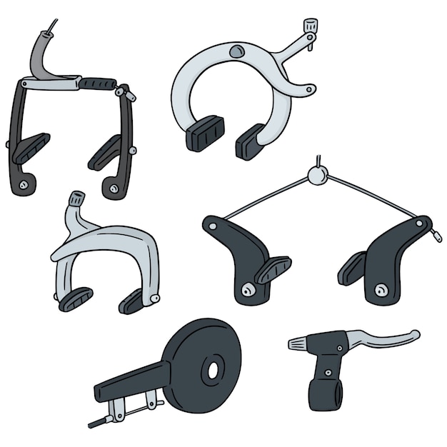 vector set of bicycle brake type