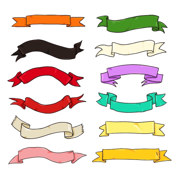 Vector Set of Blank Ribbons for Your Text