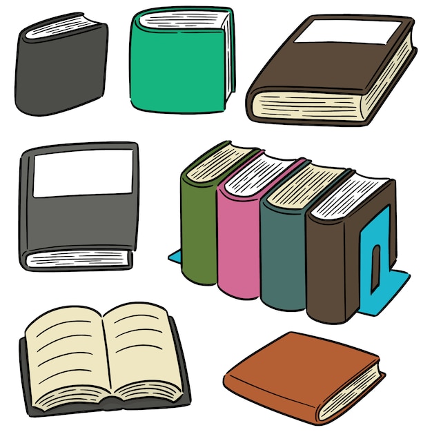 Vector set of book