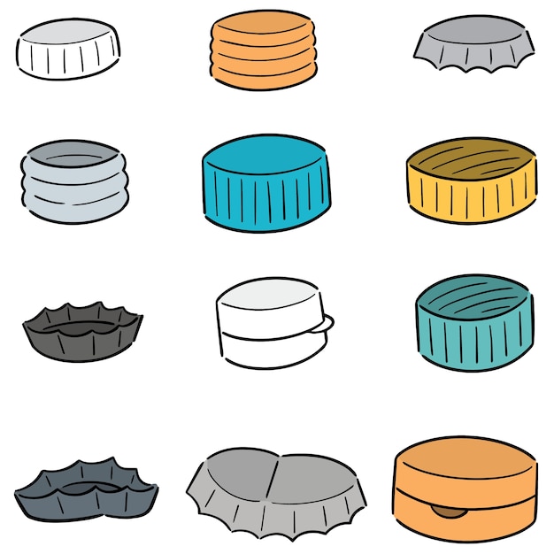 vector set of bottle cap