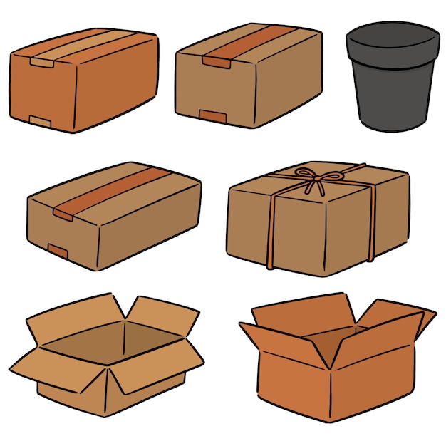 Vector set of box