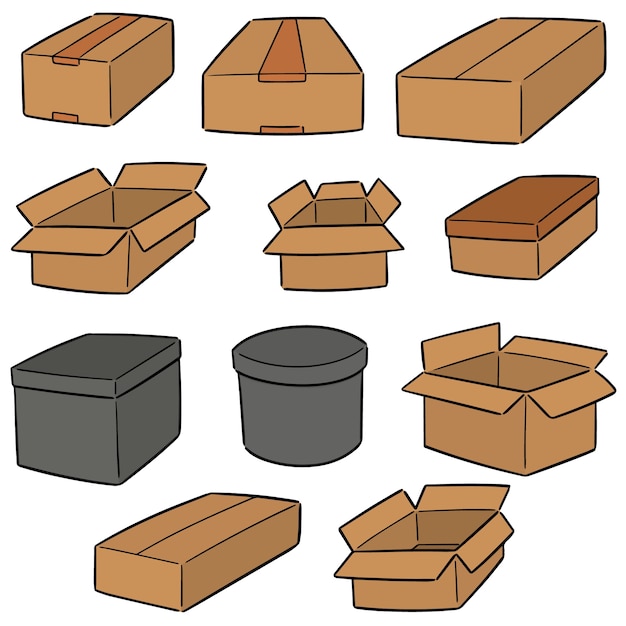 vector set of box