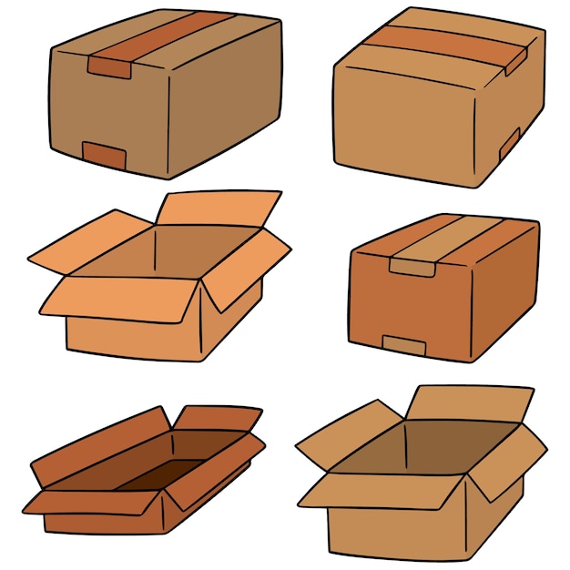 vector set of box