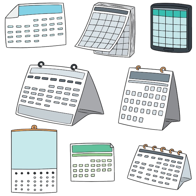 Vector set of calendar