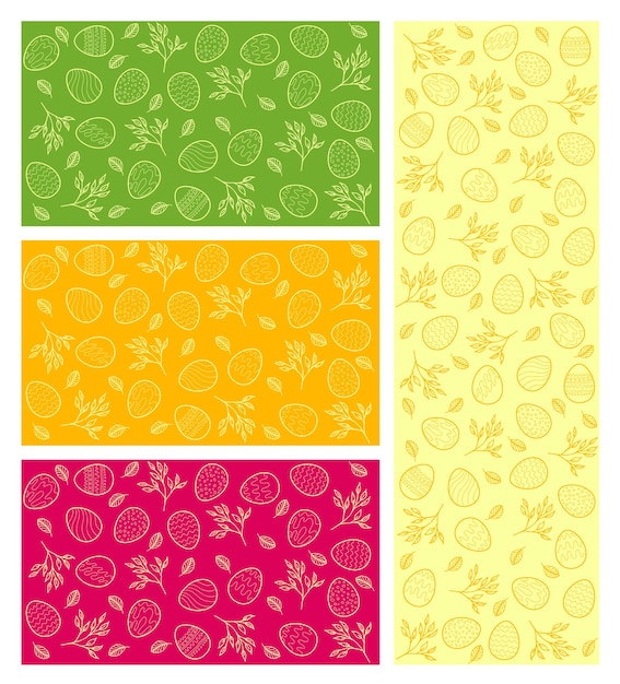 Vector set of cards with Easter pattern